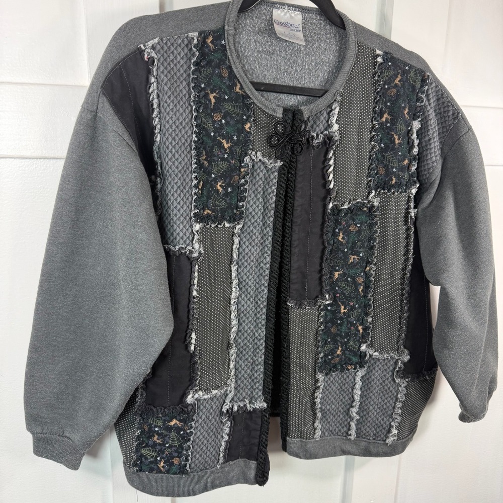 Crossbow By Jerzees Patchwork Cardigan Sweater Wo… - image 7